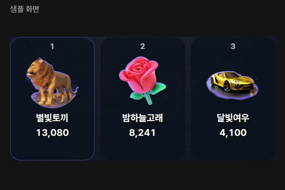 MVP 순위 위젯 샘플